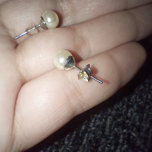 Faux Pearl Earrings w/Gorgeous Bling Earrings Jackets - Picture 11 of 12